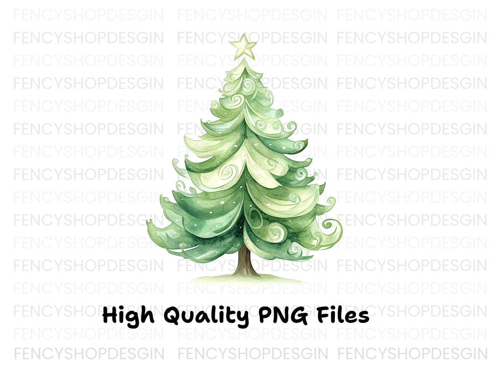 Whimsical Christmas Tree Clipart Bundle