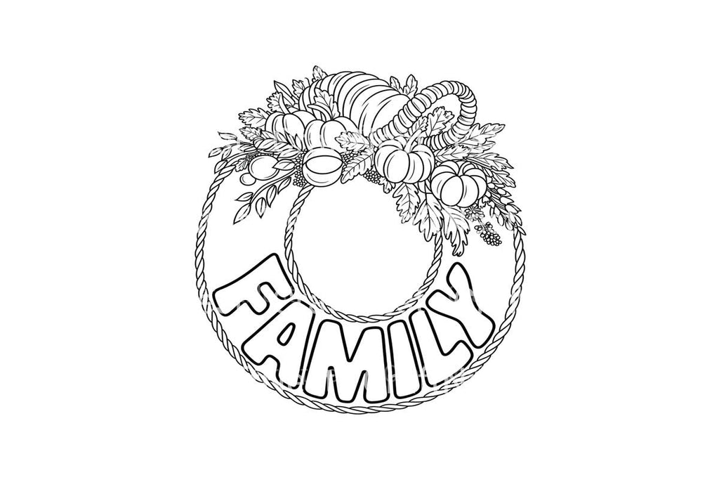 Harvest Blessings Wreath Coloring Books