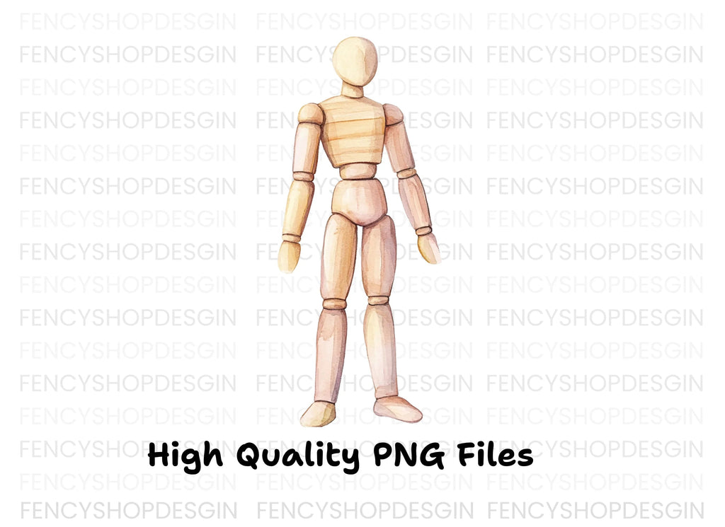 Articulated Wooden Mannequins Clipart Bundle