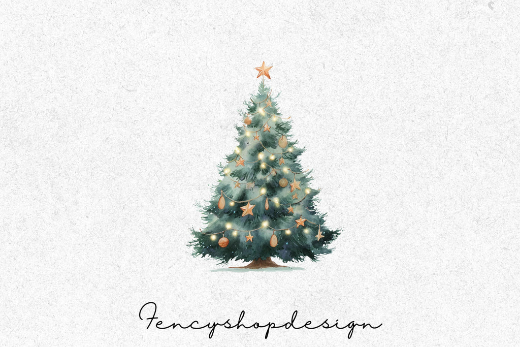 Festive Christmas Trees Clipart Bundle