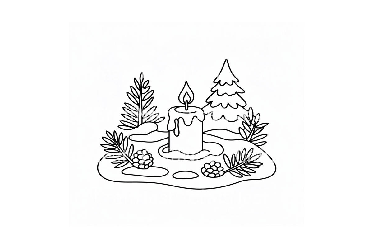Winter Candle Mitten Coloring Books