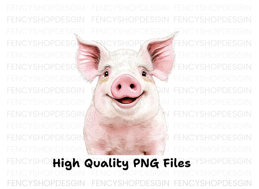 Three Happy Piglets Clipart Bundle