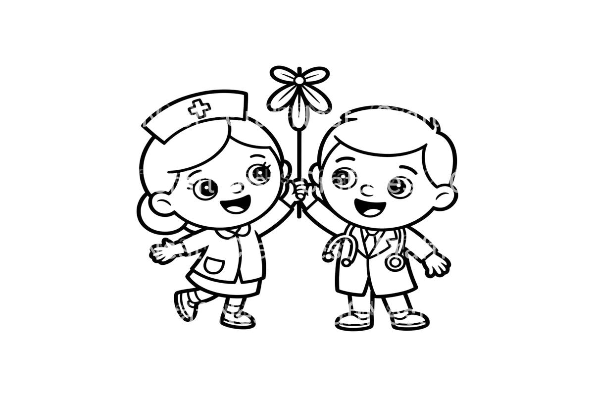 Doctor and Nurse Kids Coloring Books