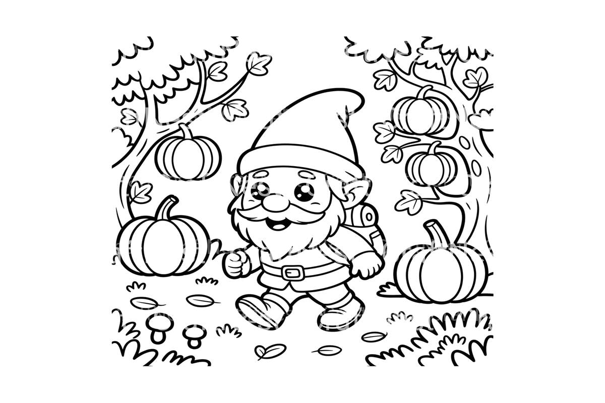 Gnome Pumpkin Patch Coloring Books
