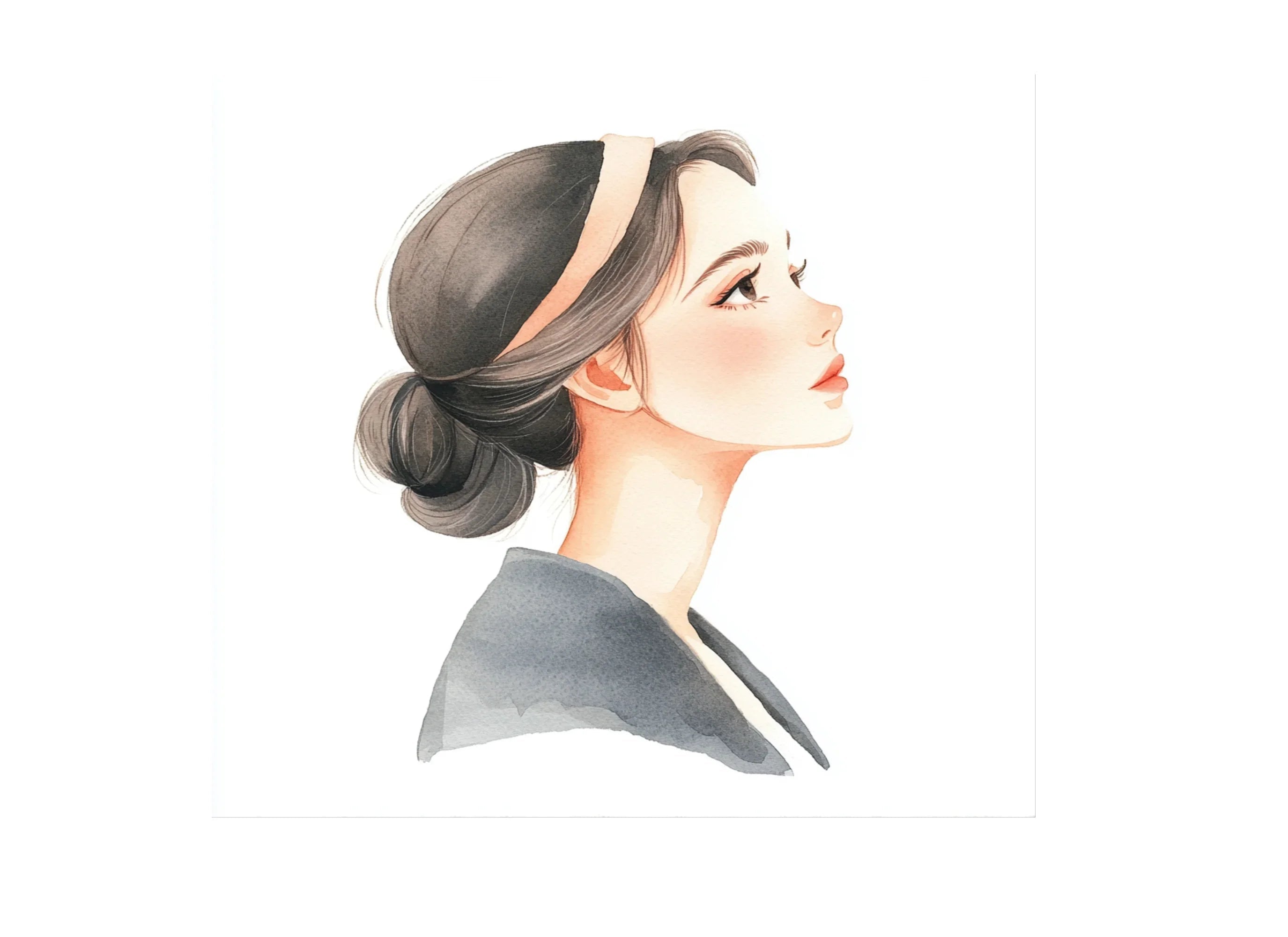 Elegant Women Bun Hairstyle Clipart Bundle