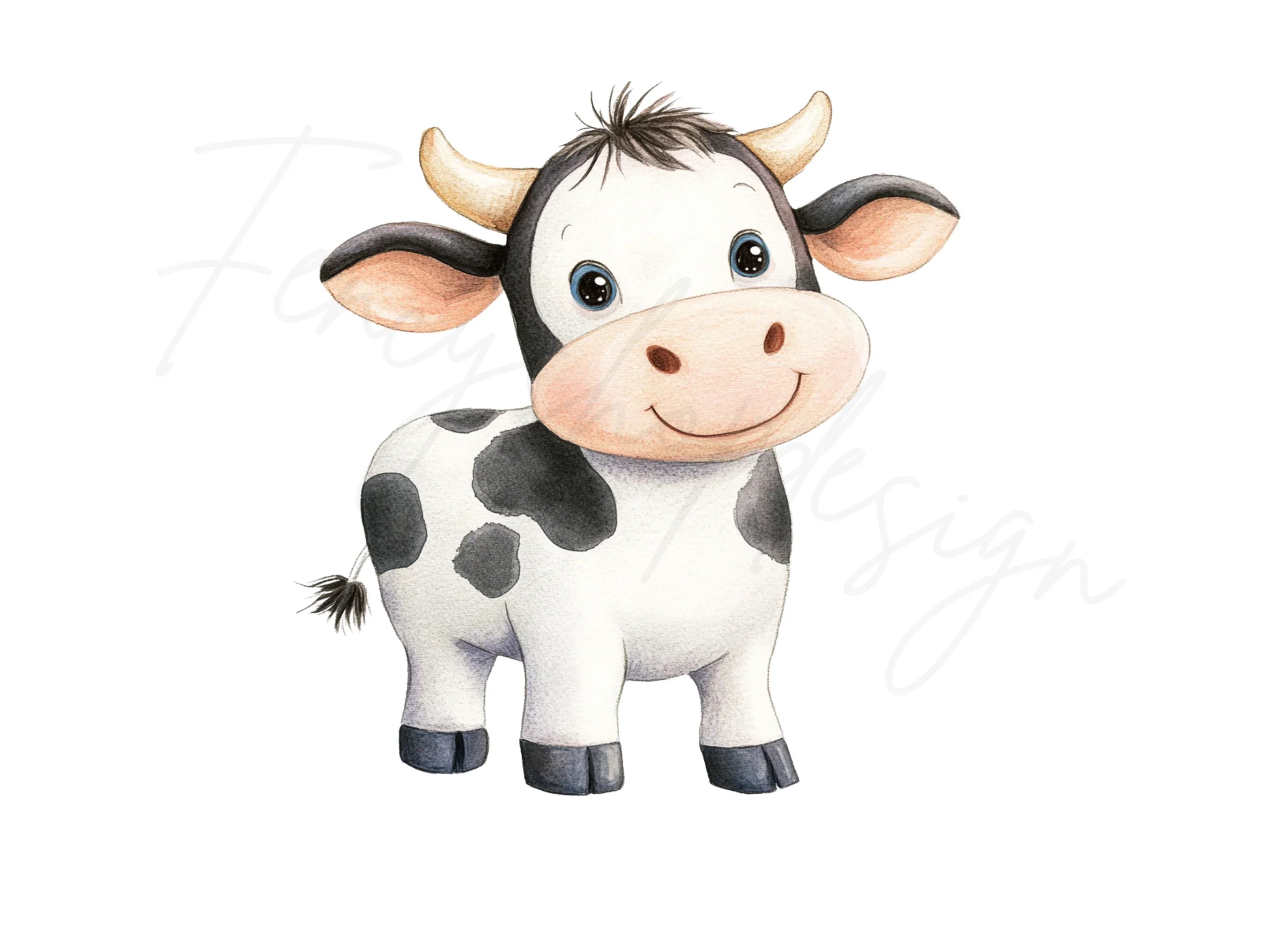 Adorable Baby Cow Clipart Bundle