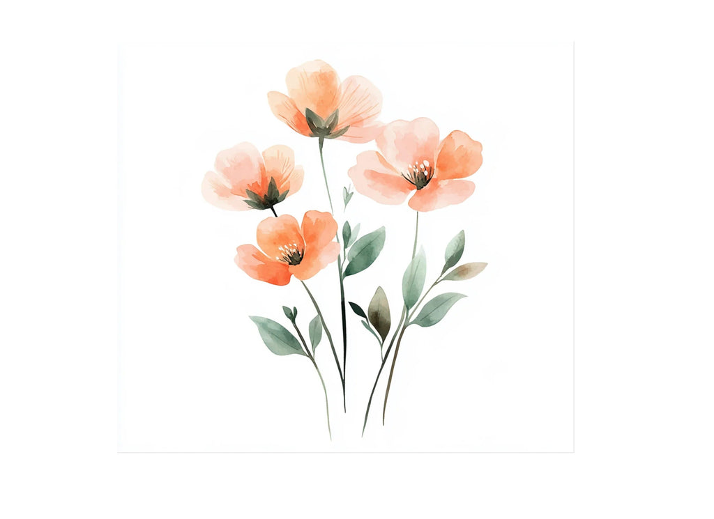 Peach Flower Clipart Bundle