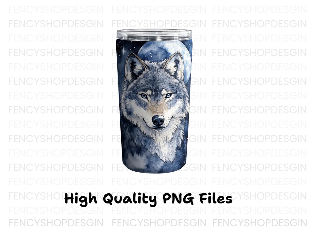 Mystical Wolf Moon Tumbler Clipart Bundle