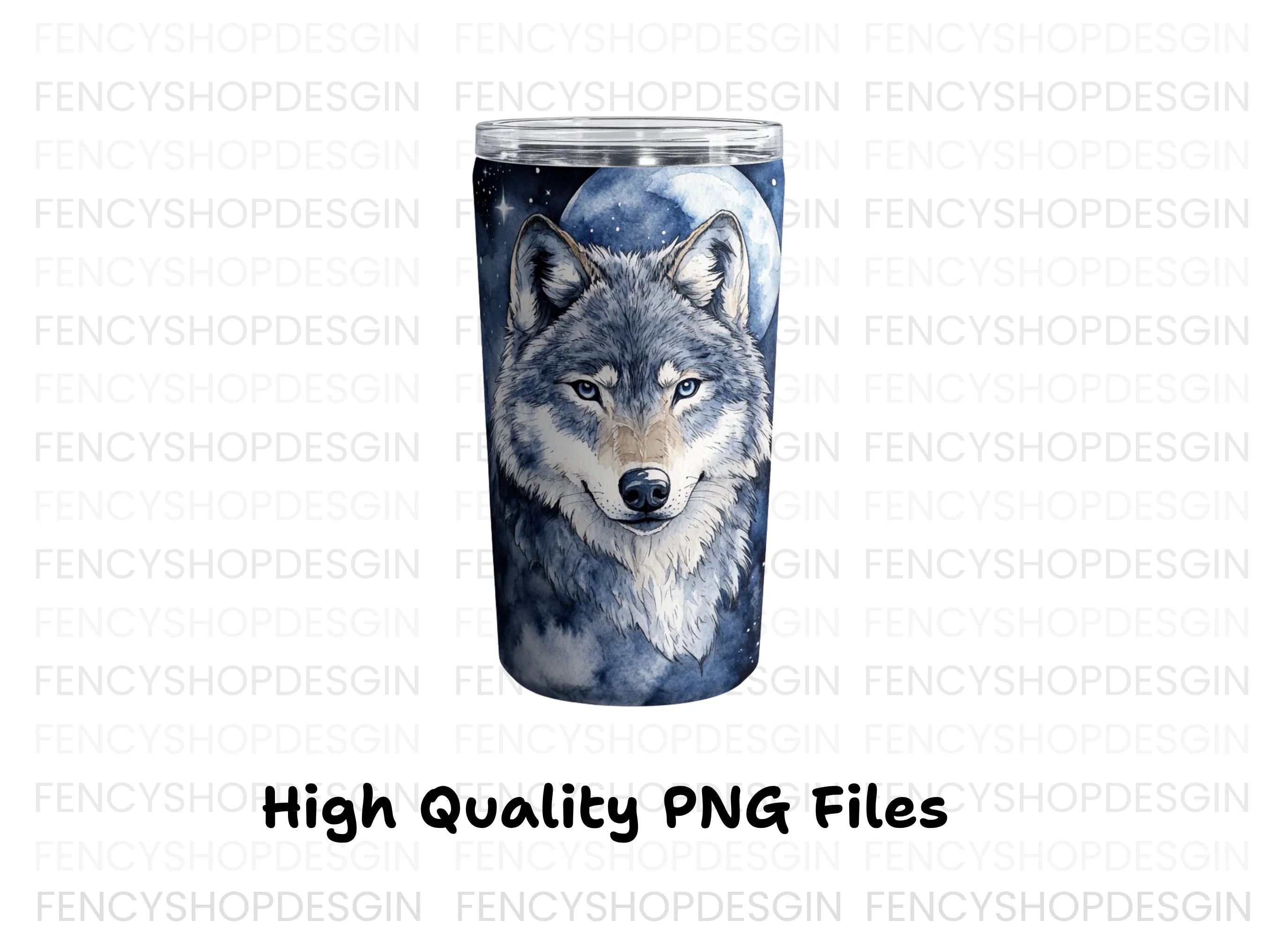 Mystical Wolf Moon Tumbler Clipart Bundle