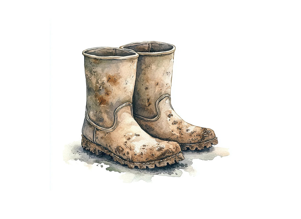Muddy Work Boots Clipart Bundle