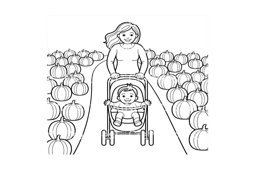 Pumpkin Patch Mom and Baby Coloring Books