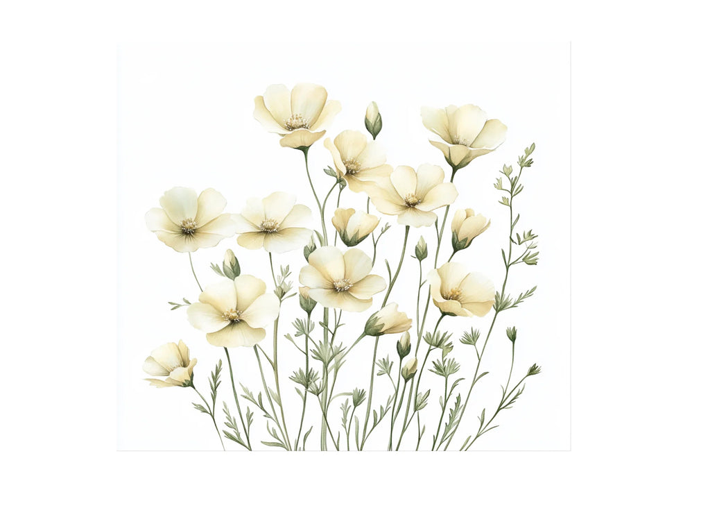 Delicate Yellow Wildflower Clipart Bundle