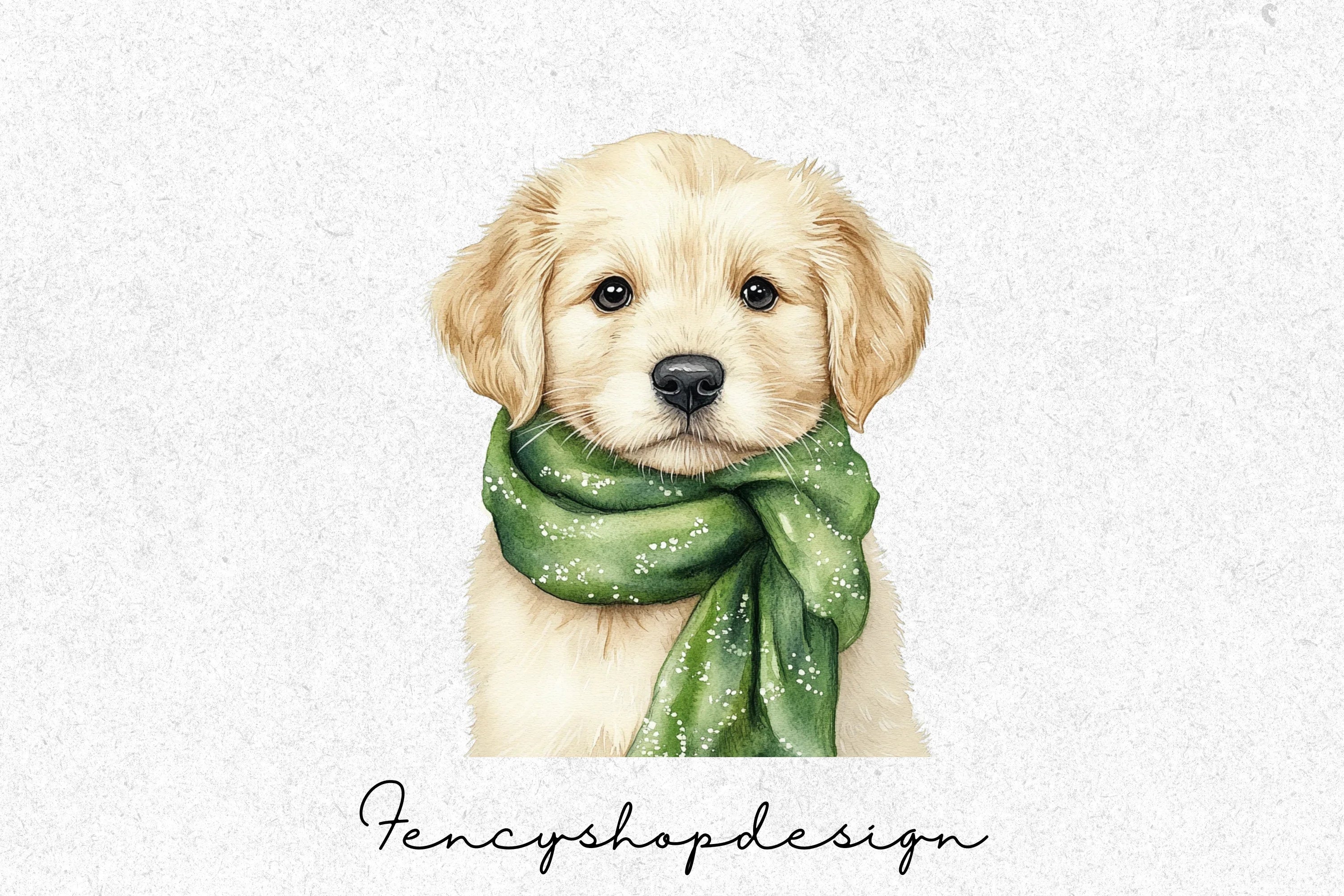 Cute Christmas Puppies Clipart Bundle