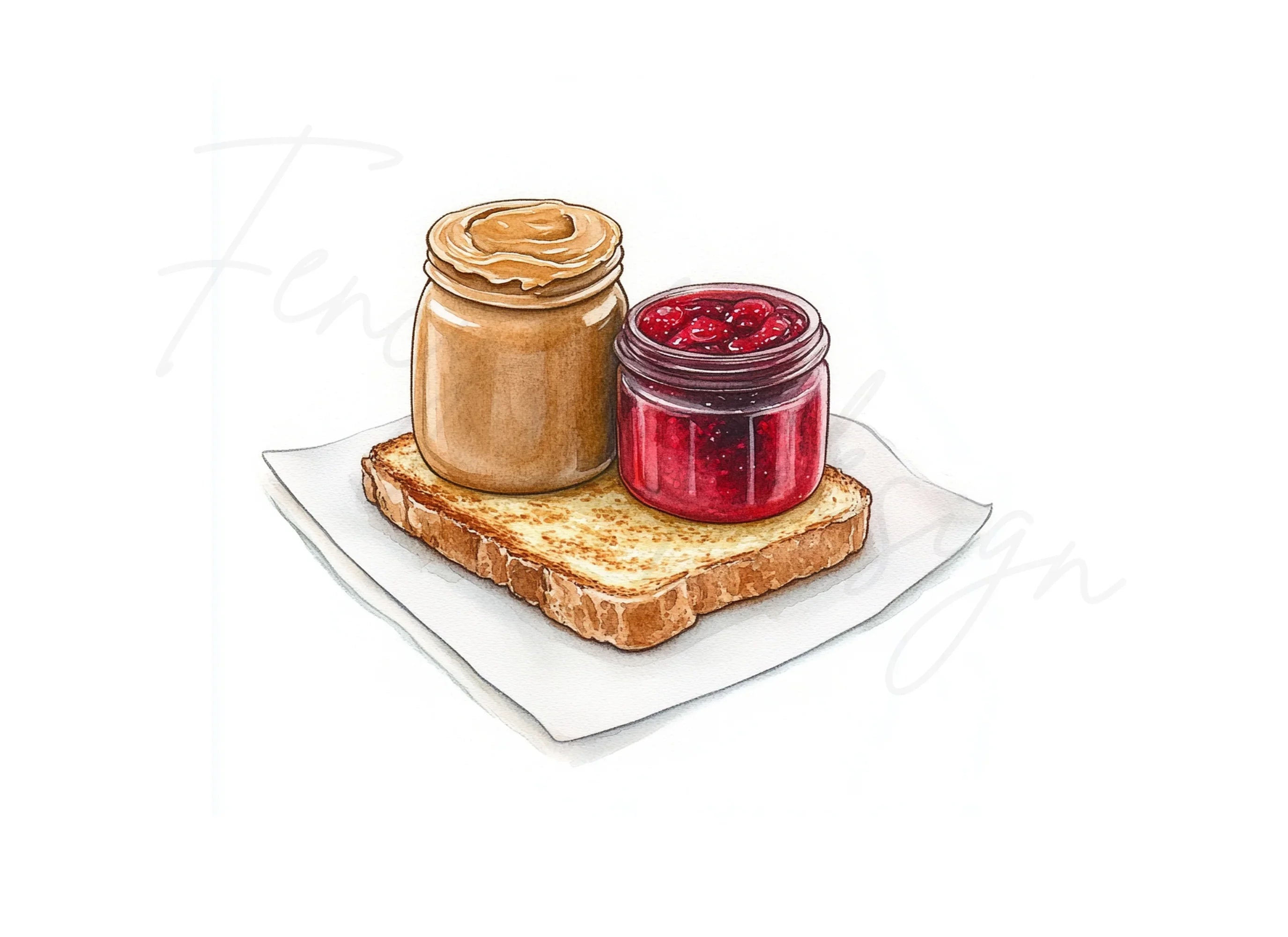 Peanut Butter and Jelly Toast Clipart Bundle