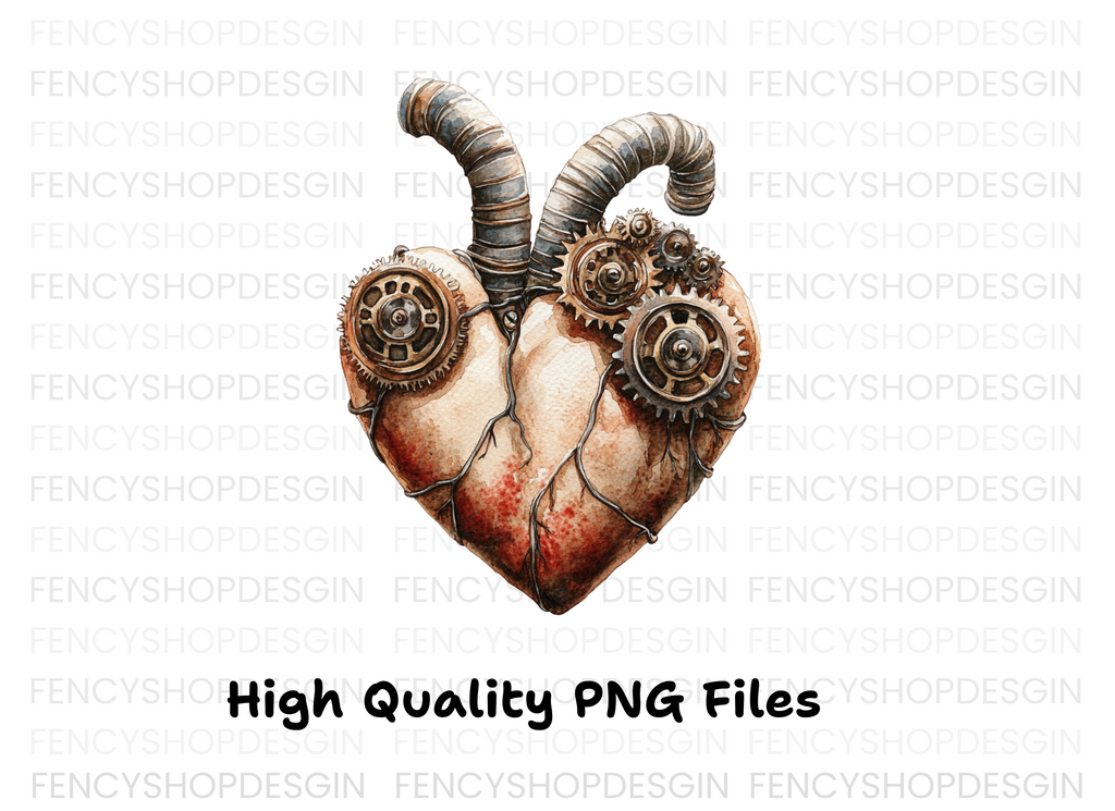 Steampunk Heart Clipart Bundle