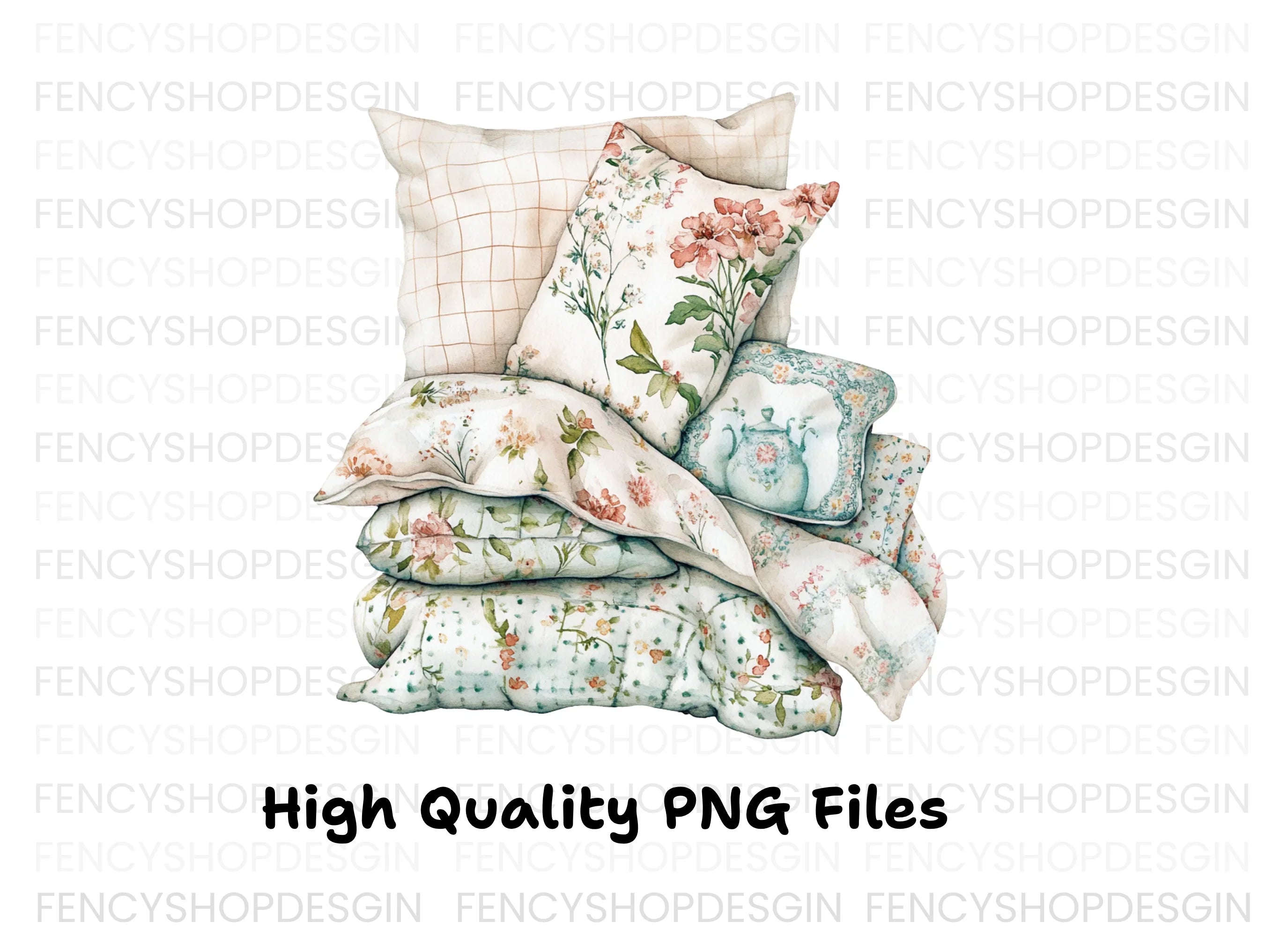 Floral Pillows Clipart Bundle