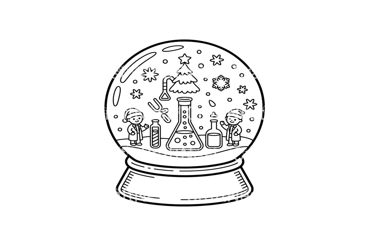 Christmas Science Snow Globe Coloring Books