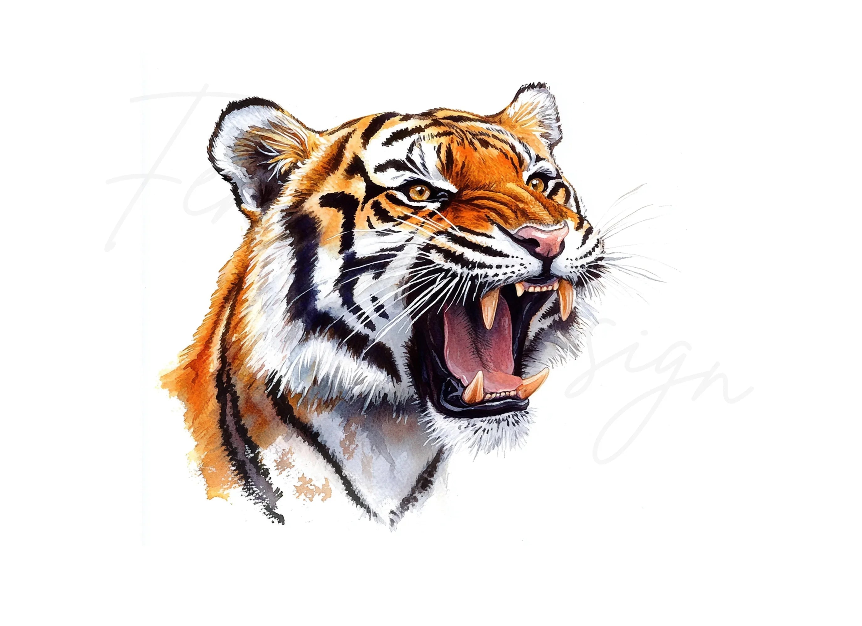 Roaring Tiger Head Clipart Bundle