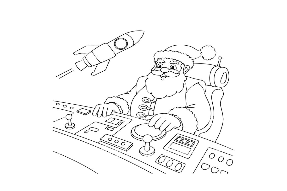 Santa Space Adventure Coloring Books