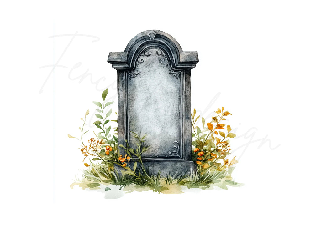 Spooky Gravestone Clipart Bundle