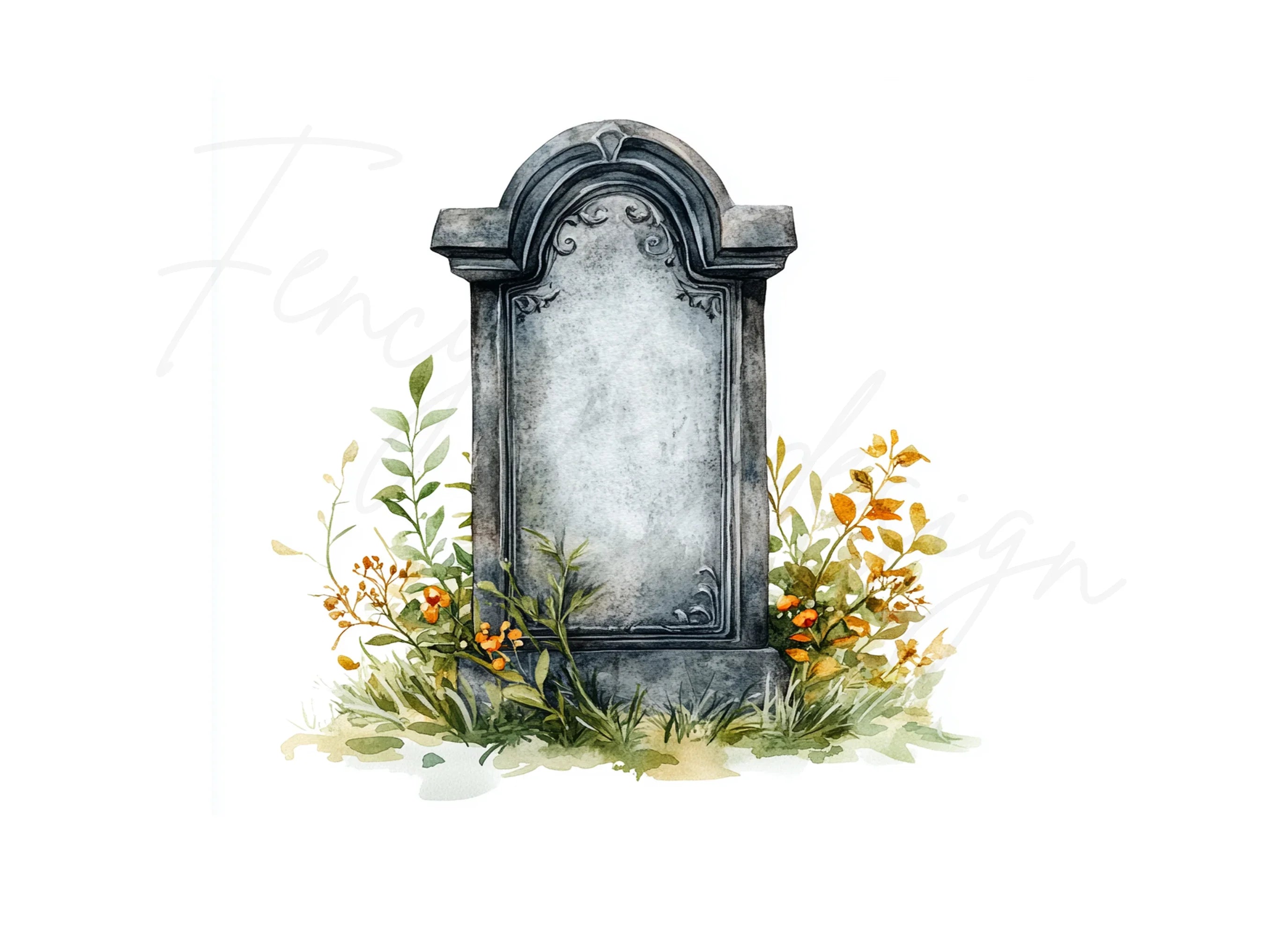 Spooky Gravestone Clipart Bundle