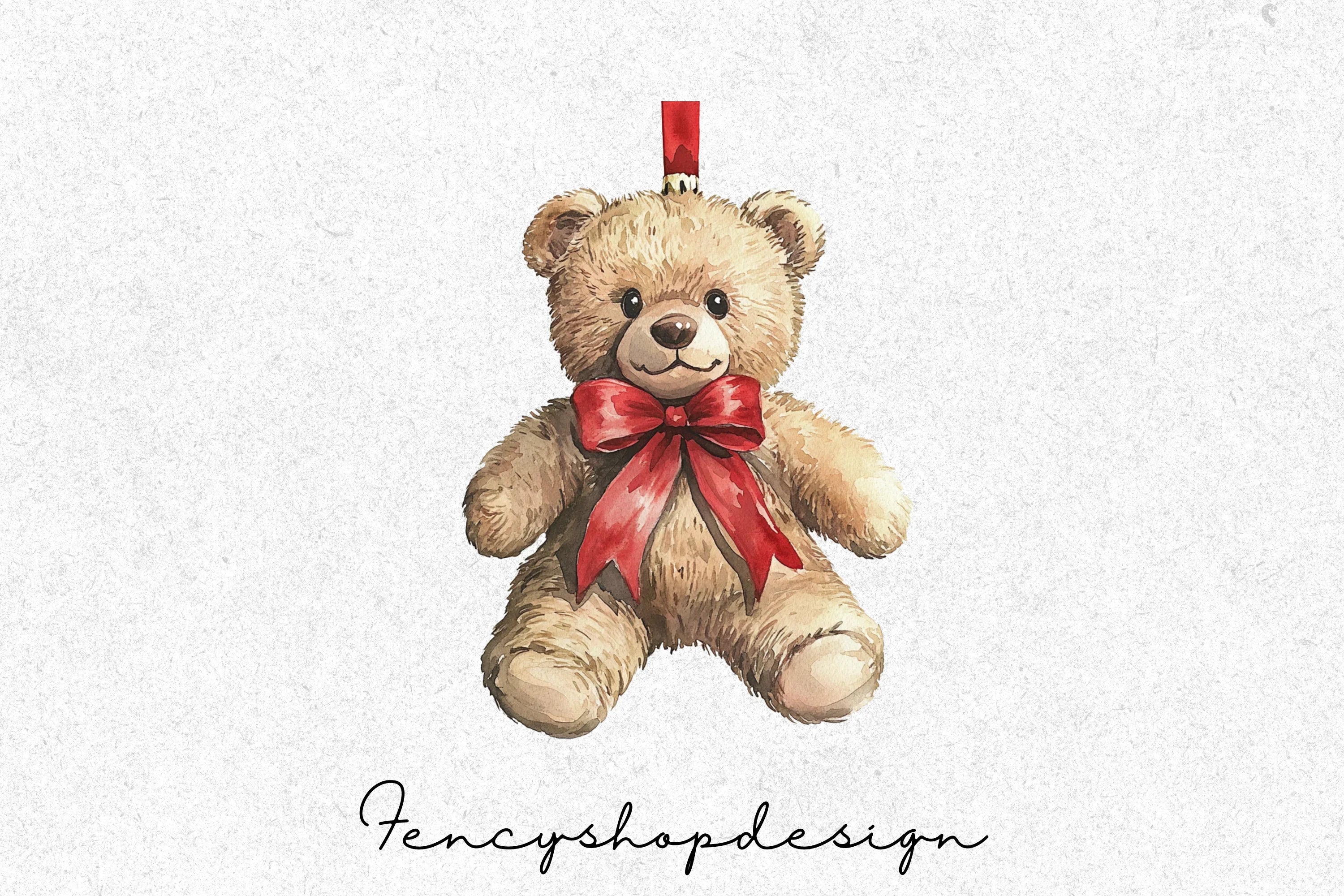 Teddy Bear Christmas Ornaments Clipart Bundle