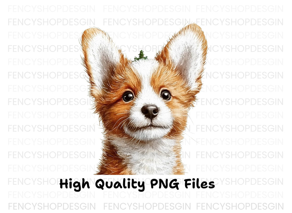Cute Corgi Puppy Face Clipart Bundle