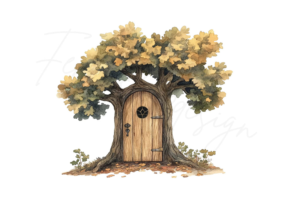 Fantasy Tree Doors Clipart Bundle
