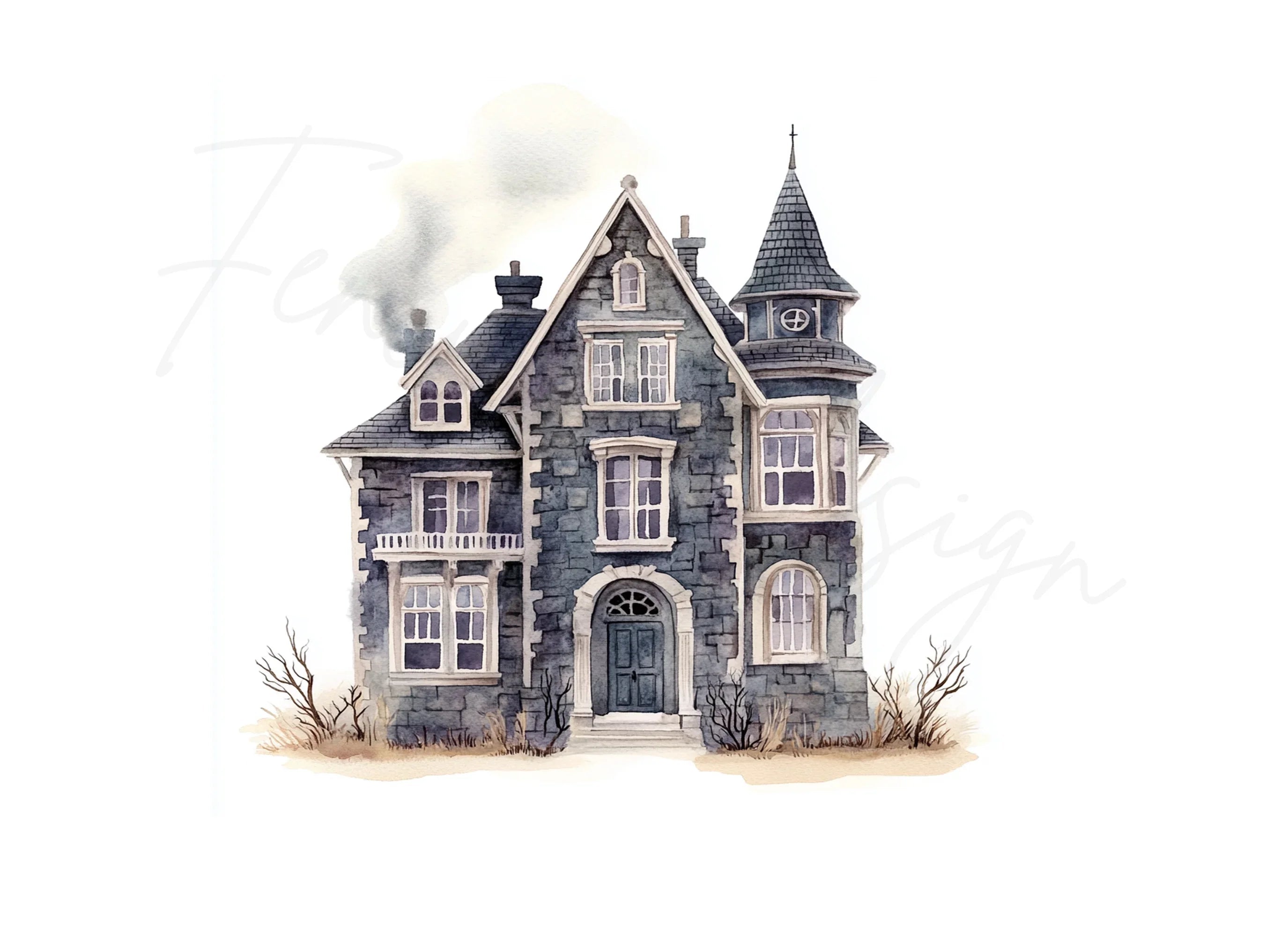 Spooky Haunted House Clipart Bundle