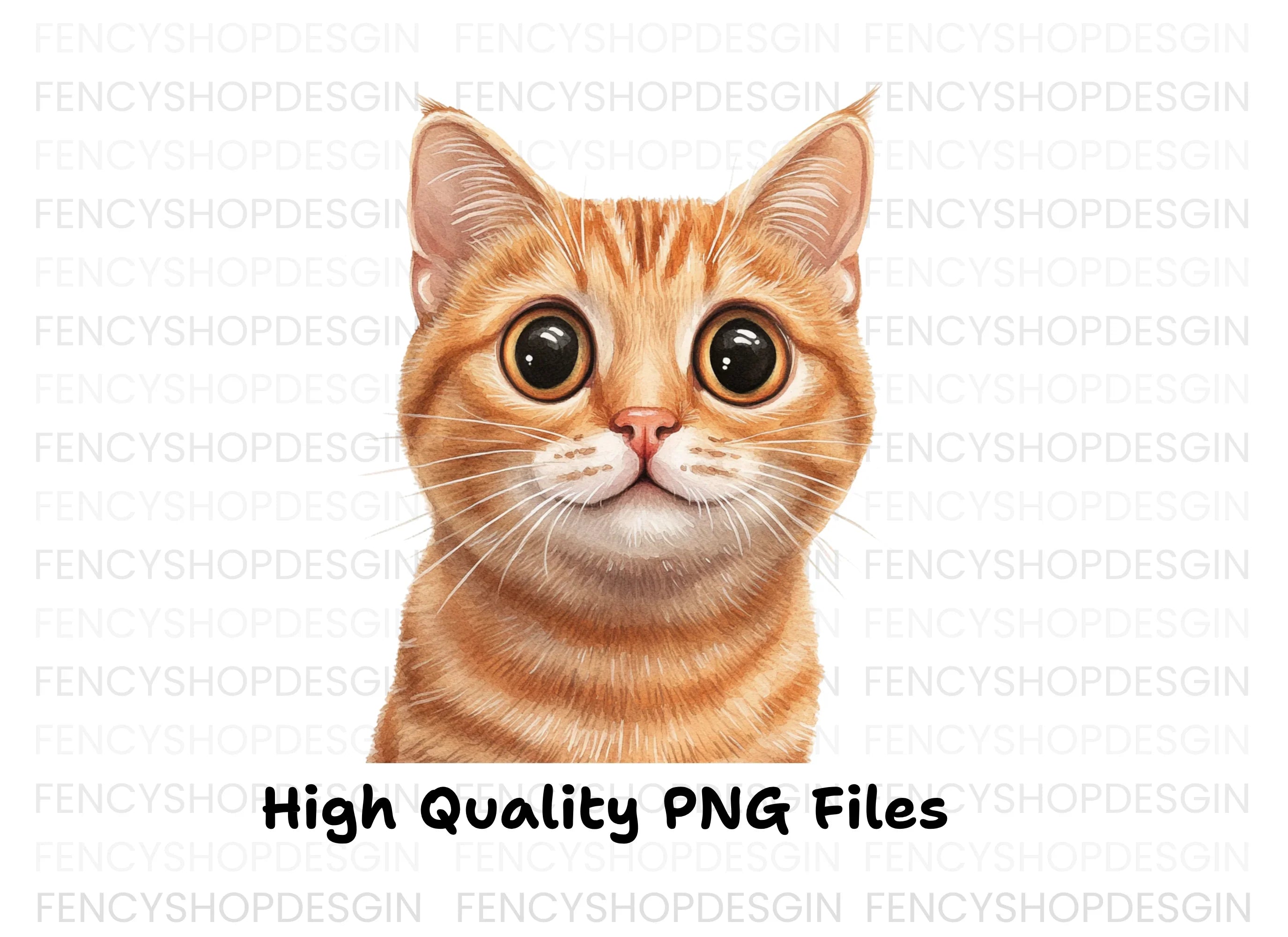 Orange Cat Faces Clipart Bundle