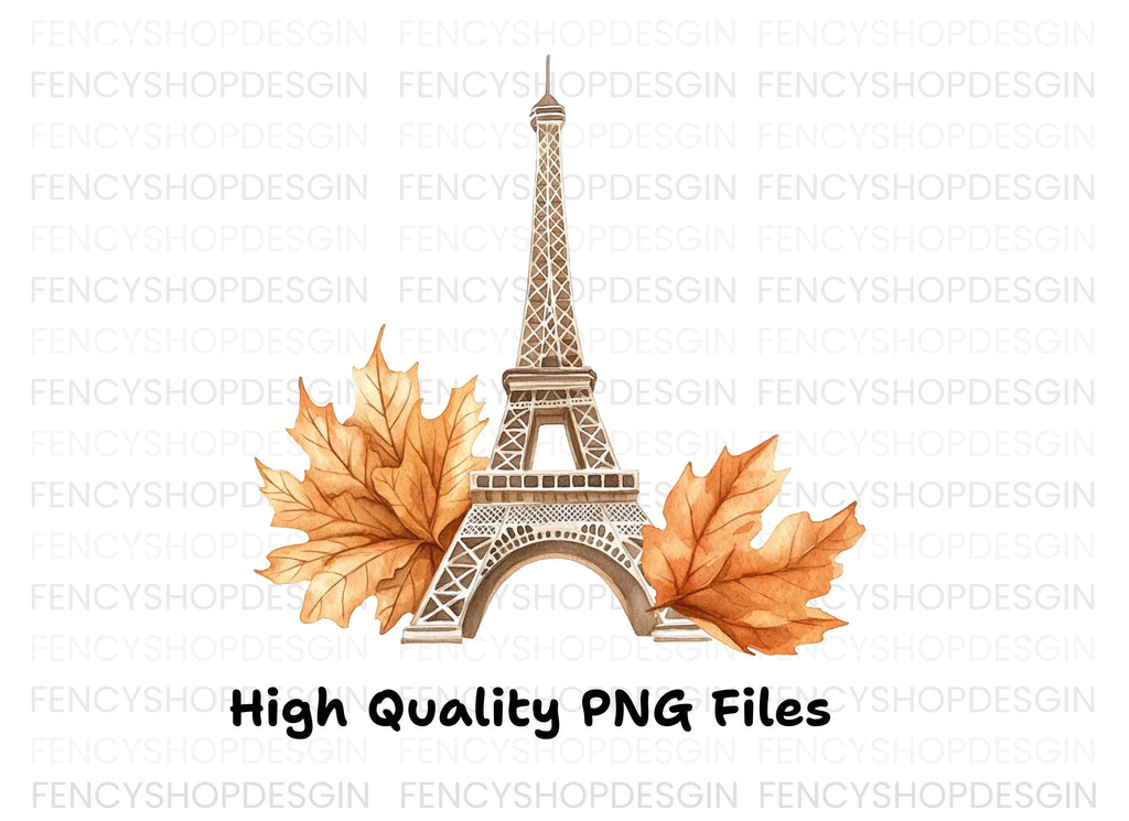 Parisian Fall Eiffel Tower Clipart Bundle
