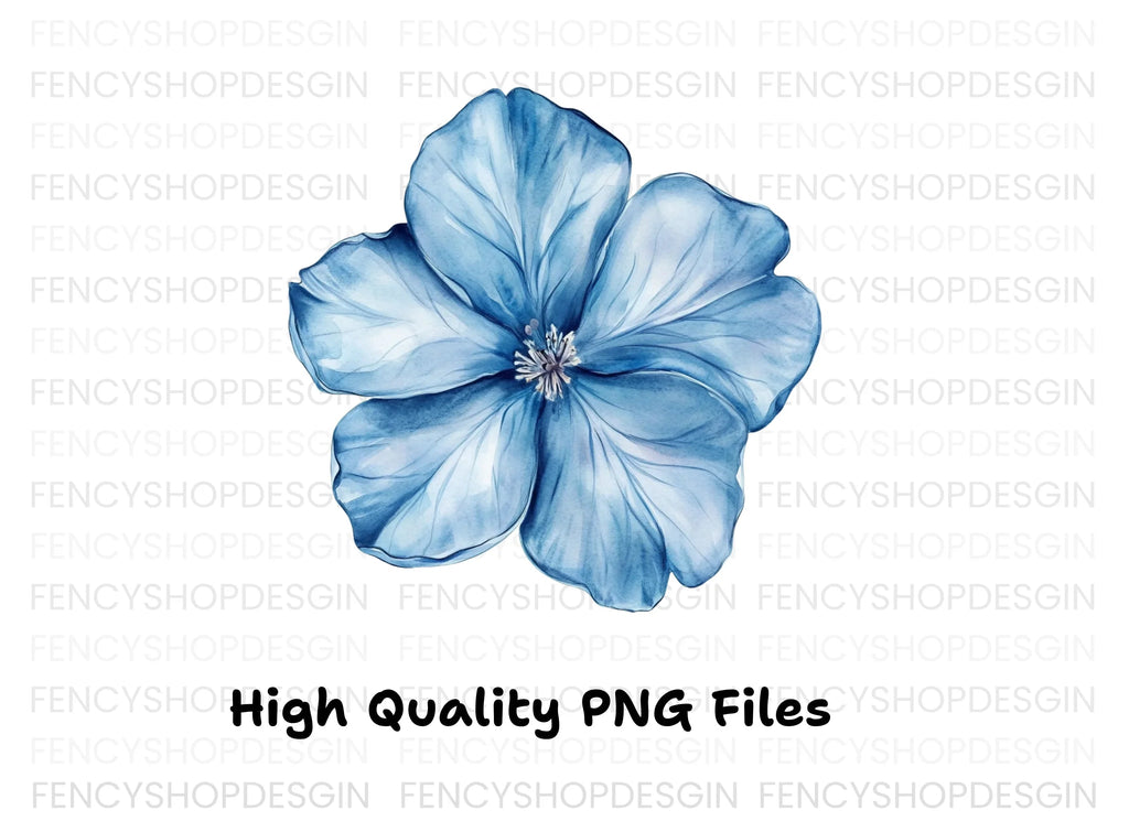 Blue Flower Clipart Bundle