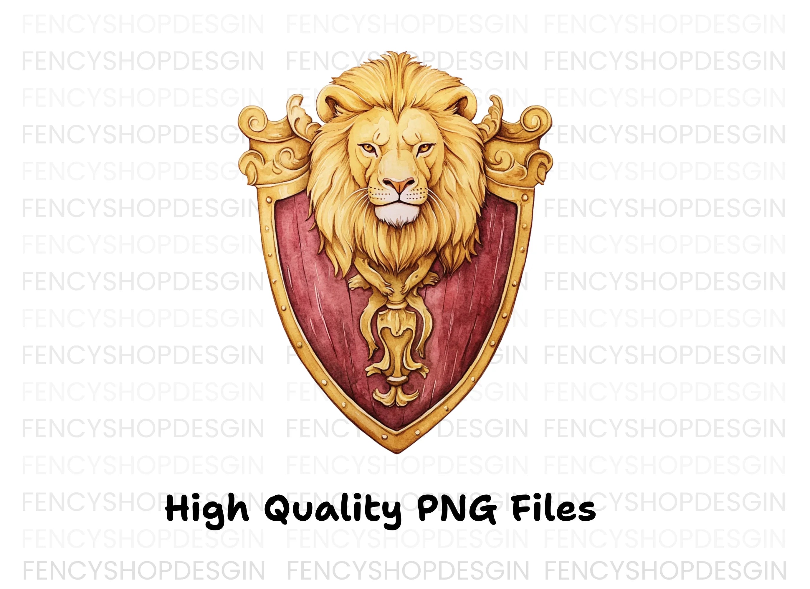 Lion Crest Shield Clipart Bundle