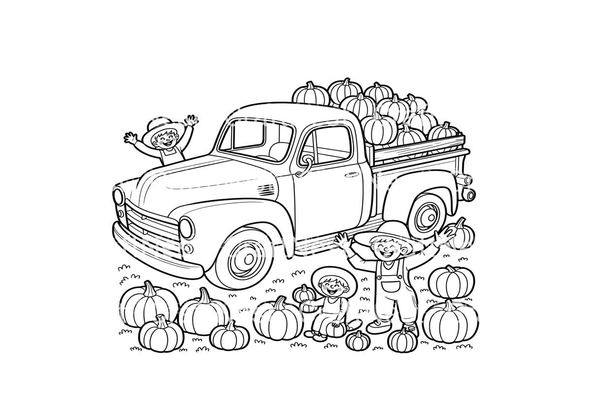 Harvest Truck KidsAdventure Coloring Books