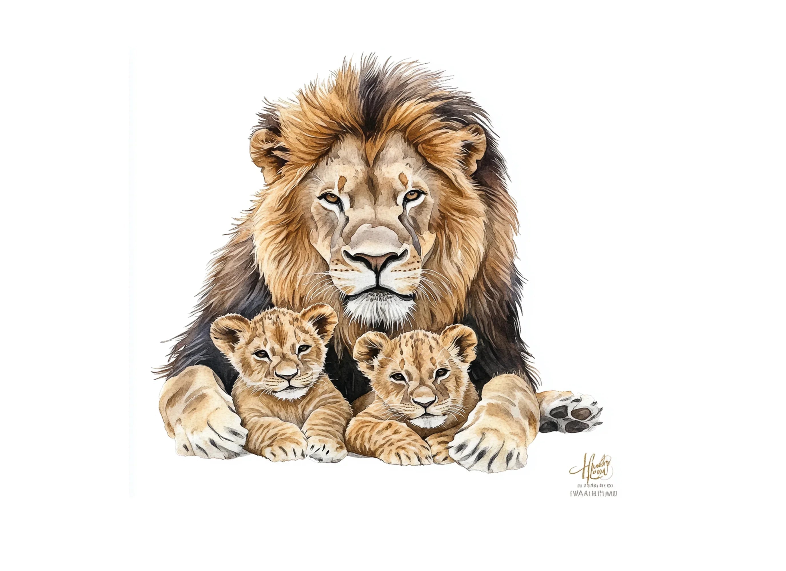 Majestic Lion Family Clipart Bundle