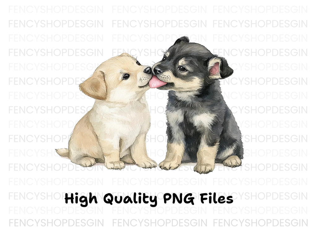 Playful Puppy Kisses Clipart Bundle