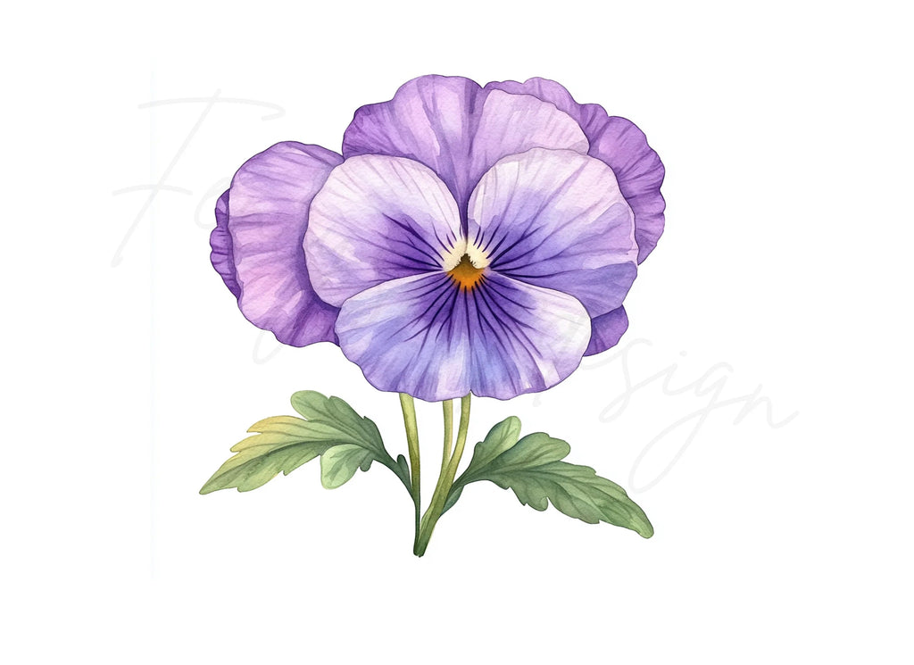 Delicate Purple Pansy Clipart Bundle