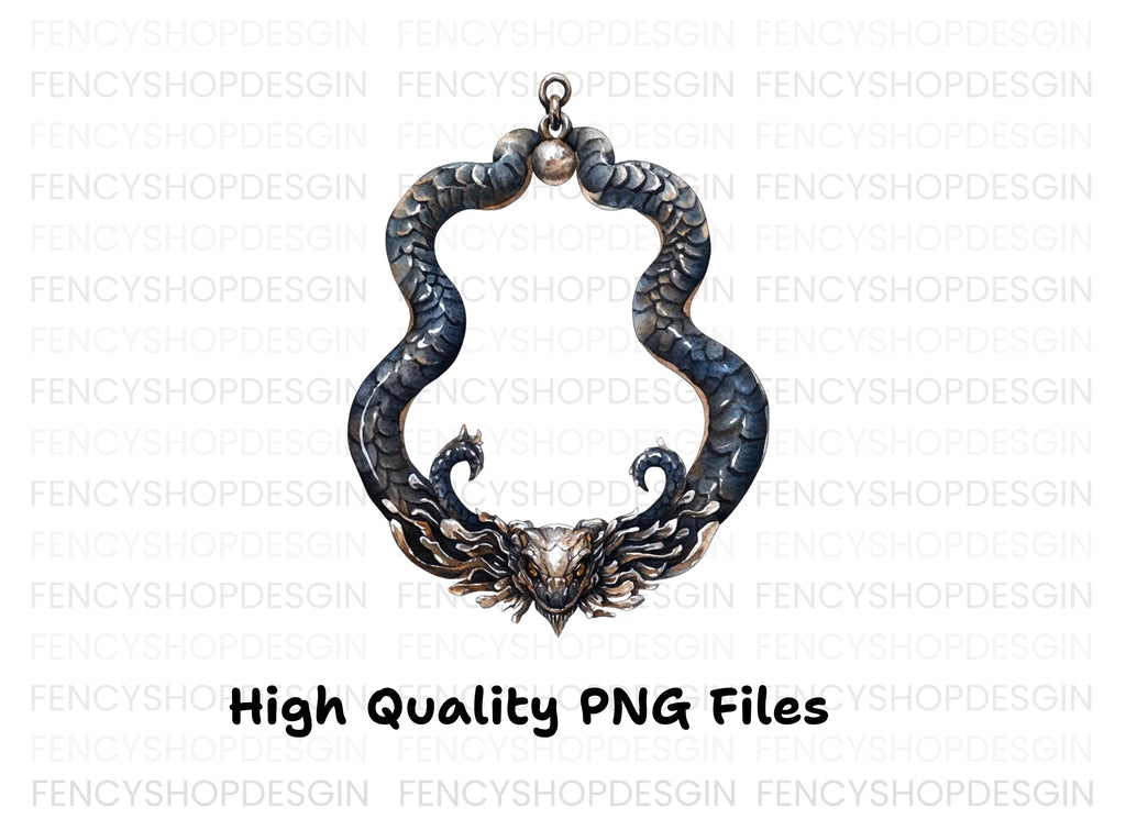 Mystical Serpent Amulet Clipart Bundle