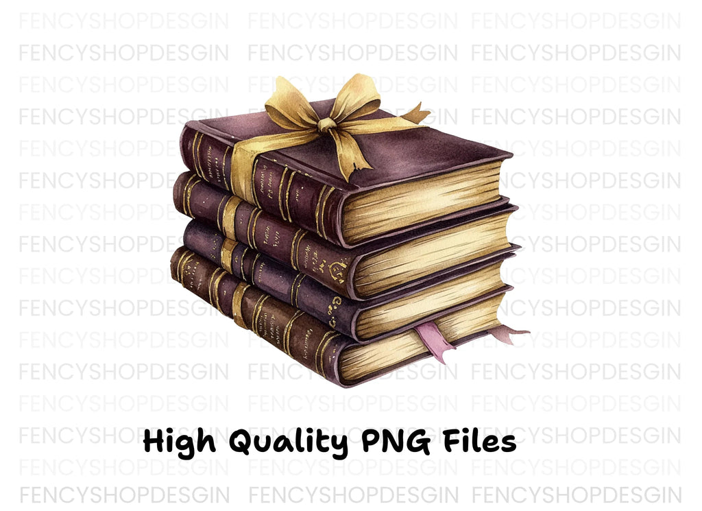 Vintage Books Clipart Bundle