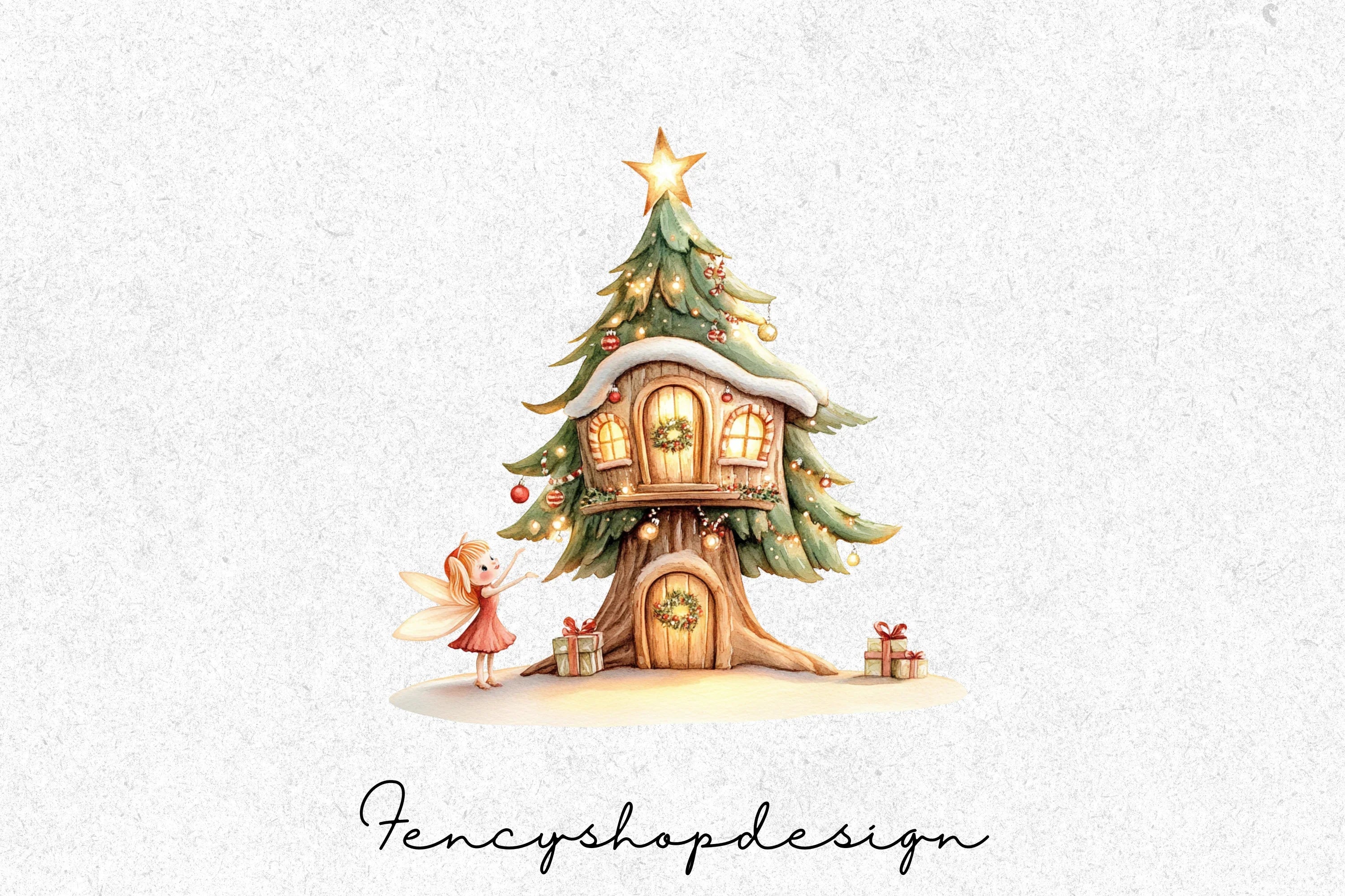 Whimsical Fantasy Treehouse Clipart Bundle
