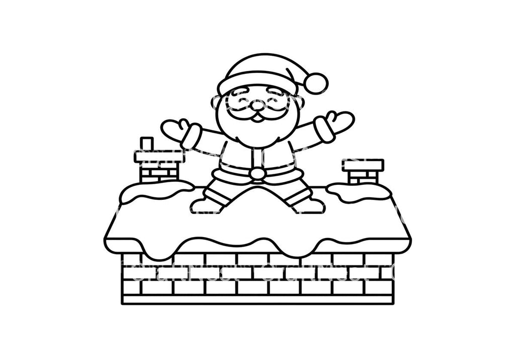 Santa on Chimney Delight Coloring Books