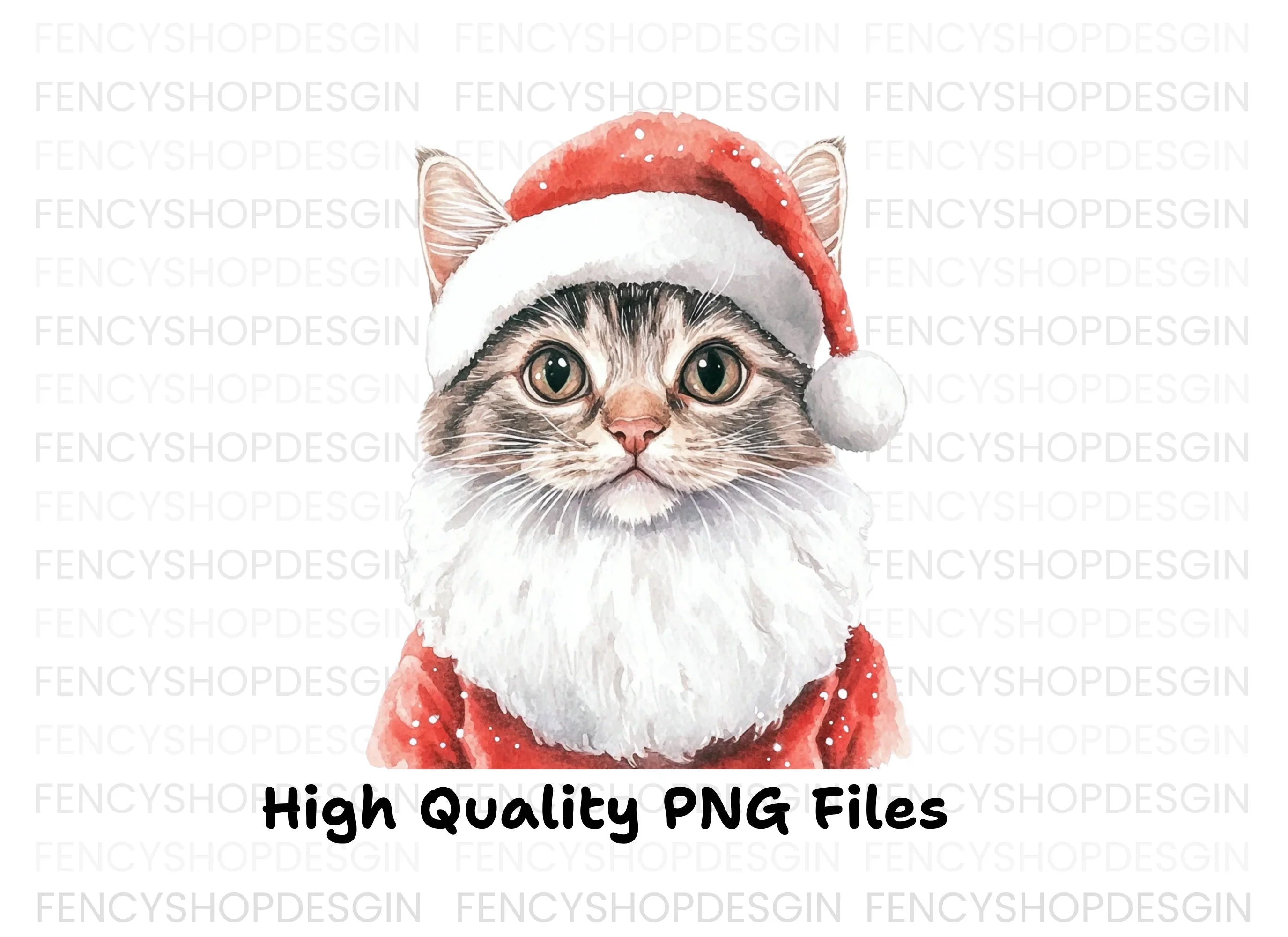 Santa Cat Clipart Bundle