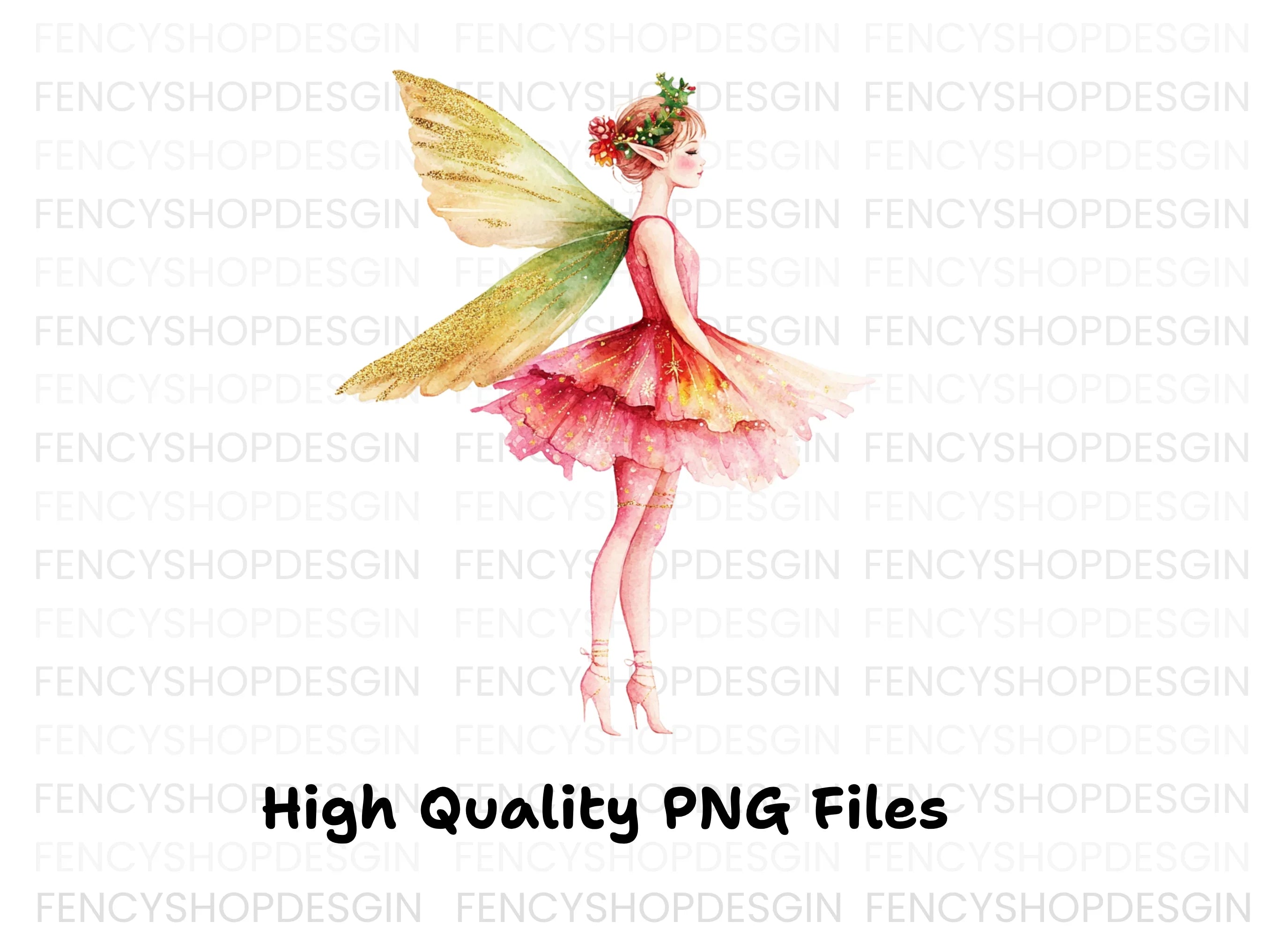 Elegant Christmas Fairy Clipart Bundle