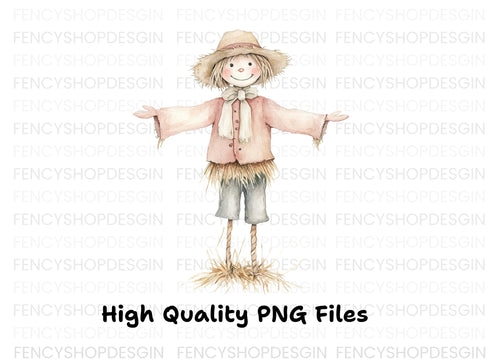 Adorable Scarecrow Duo Clipart Bundle