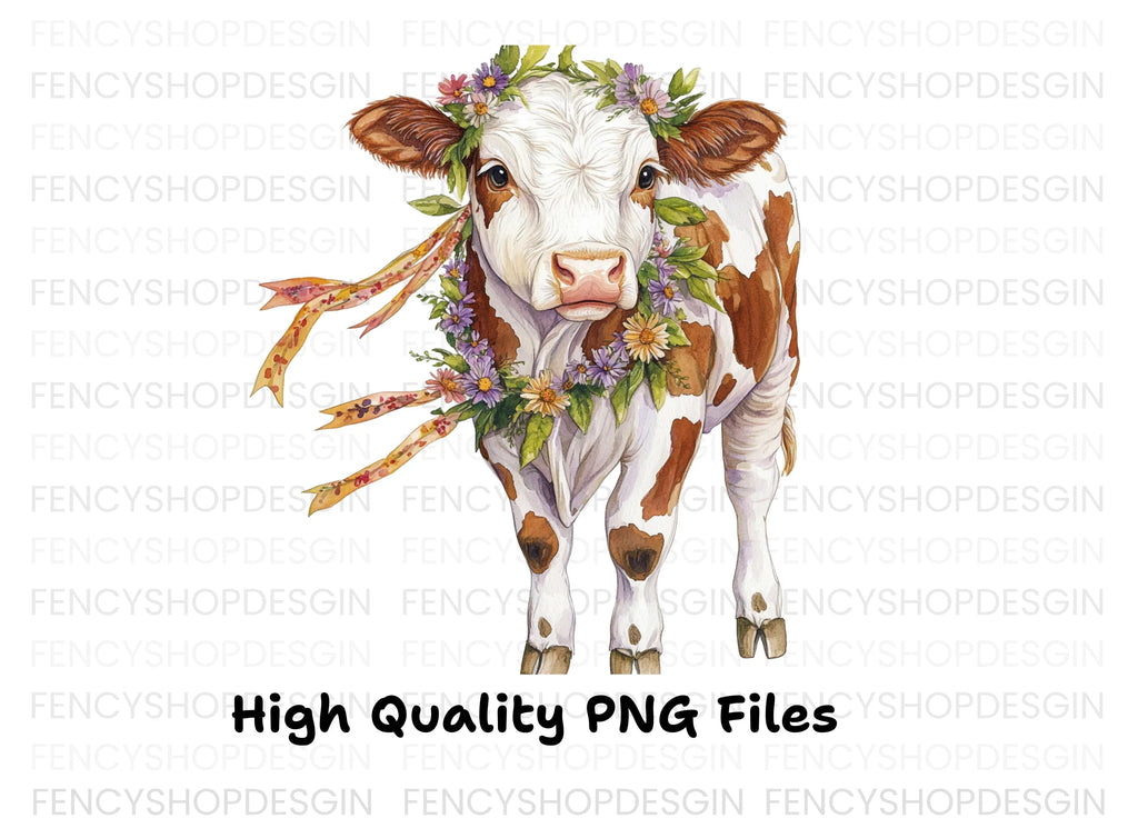 Cute Floral Calf Clipart Bundle
