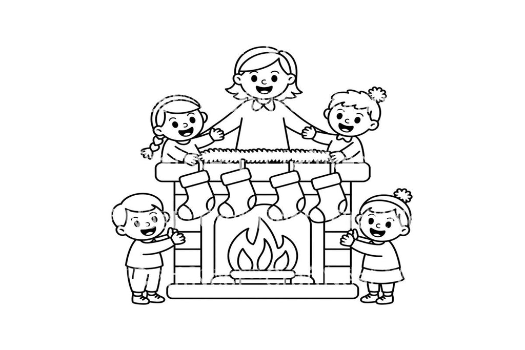 Decorating Fireplace Coloring Books