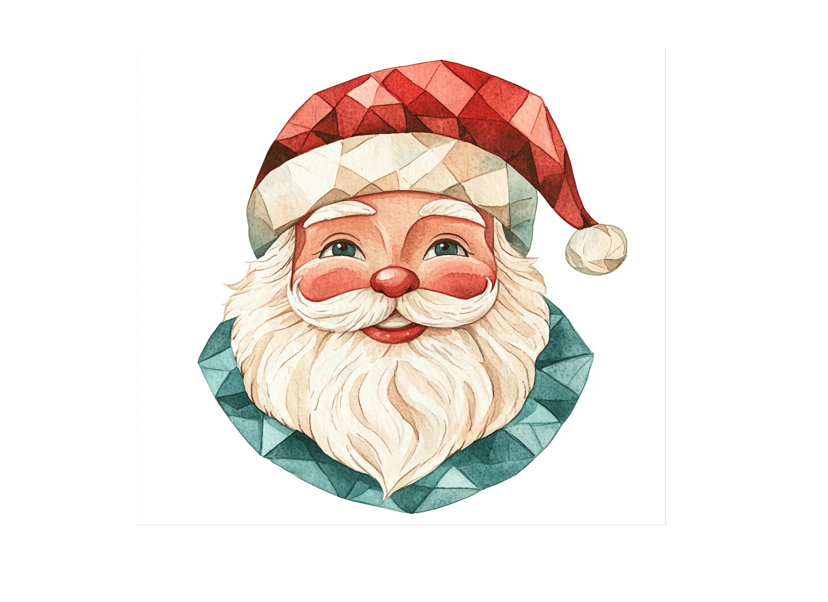 Santa Claus Faces Clipart Bundle