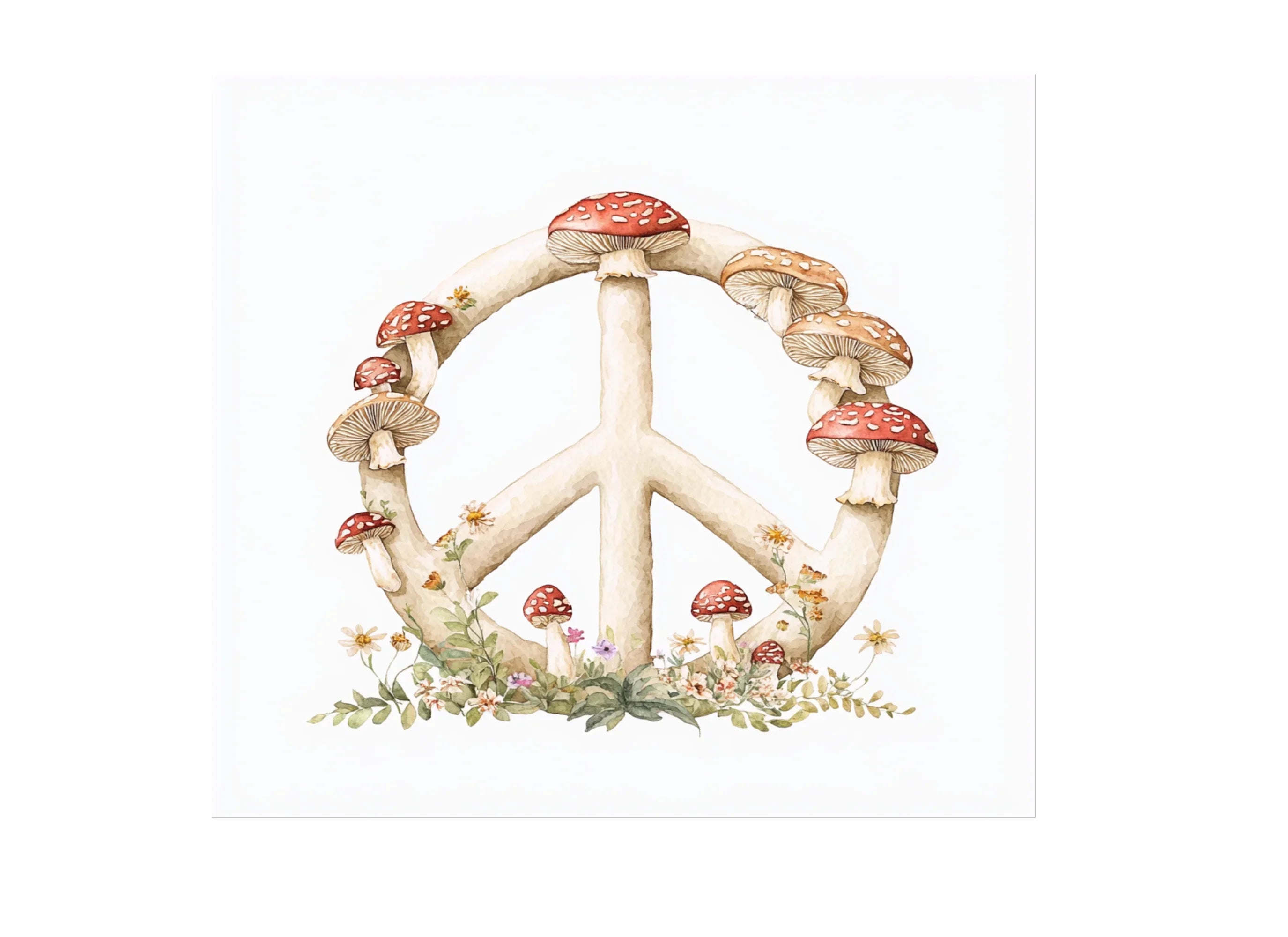 Mushroom Peace Sign Clipart Bundle