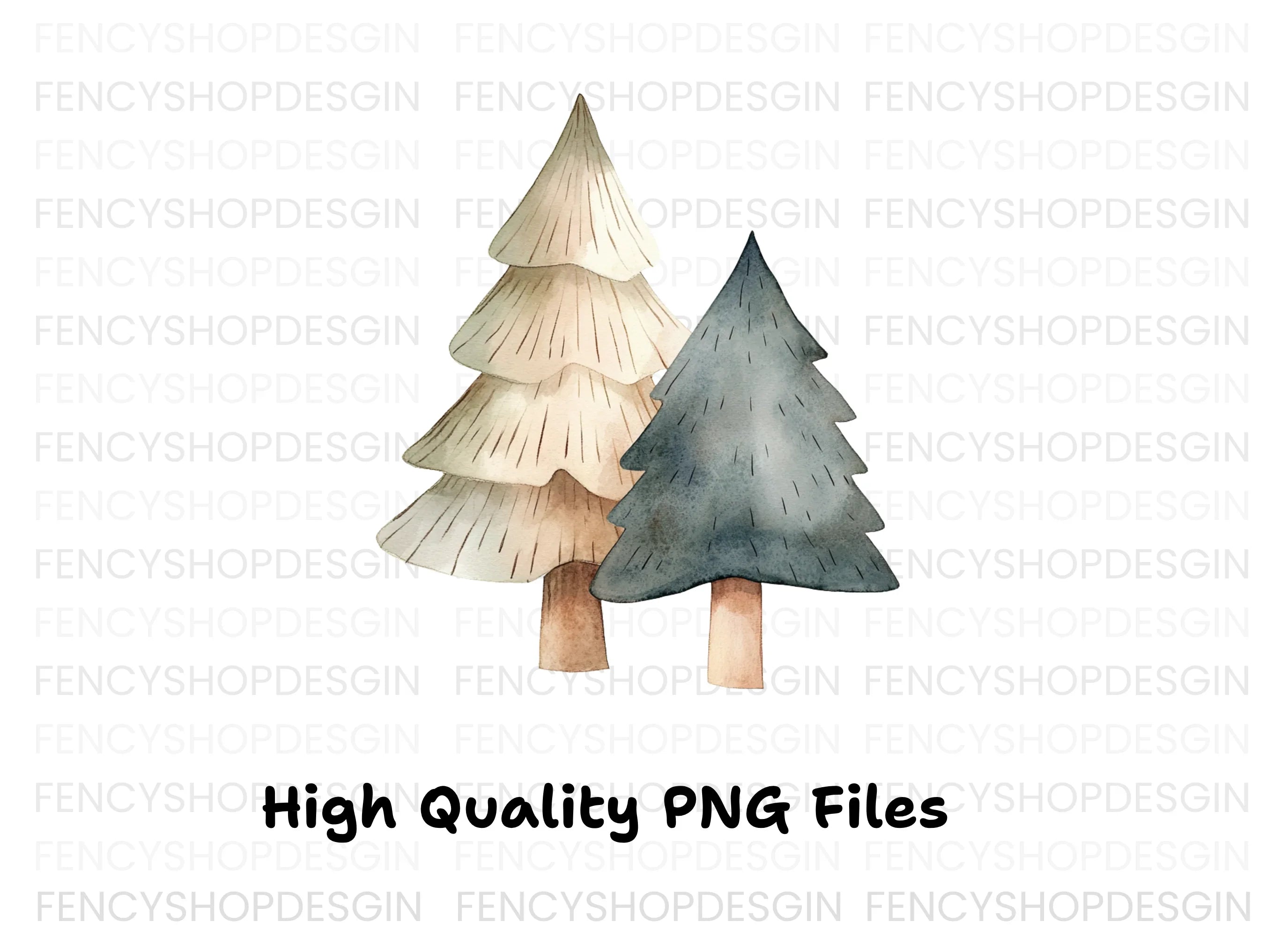 Winter Tree Clipart Bundle