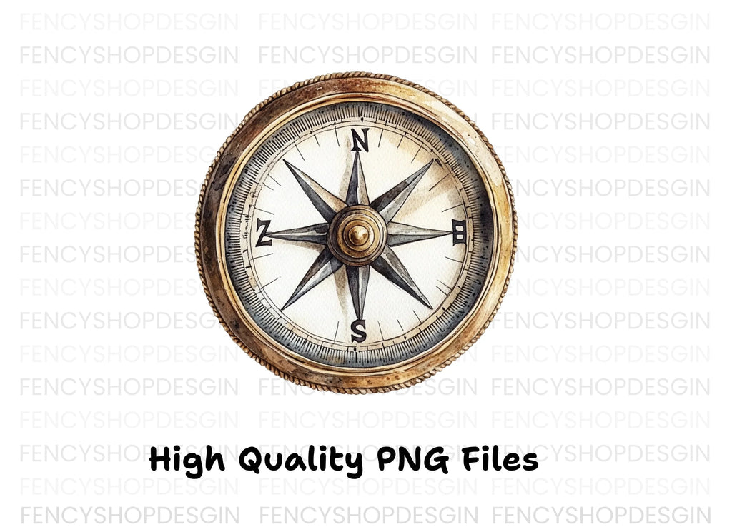 Vintage Compass Clipart Bundle